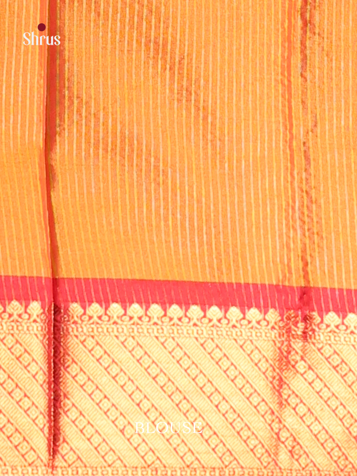 Light Green & Orange - Semi Pochampally Saree - Shop on Shrus.com