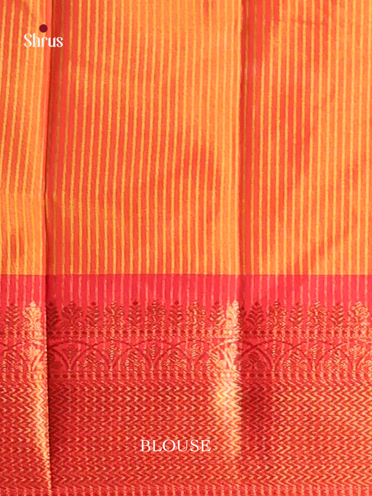 Light Green & Orange - Semi Pochampally Saree - Shop on Shrus.com