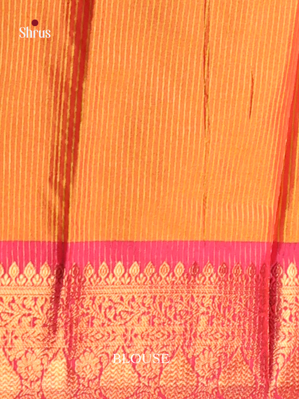 Pink & Orange - Semi Pochampally Saree - Shop on Shrus.com