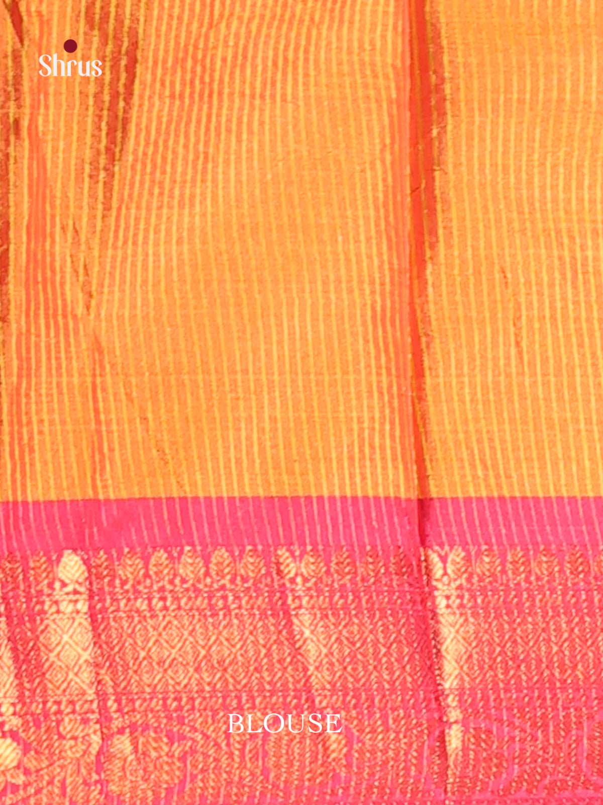Pink & Orange - Semi Pochampally Saree - Shop on Shrus.com