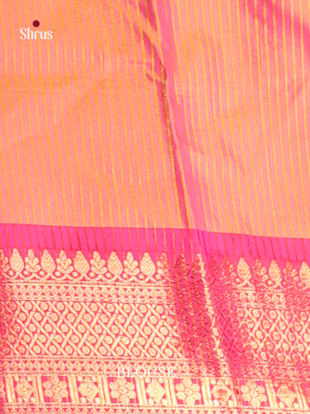 Orange & Pink- Semi Pochampally Saree - Shop on Shrus.com