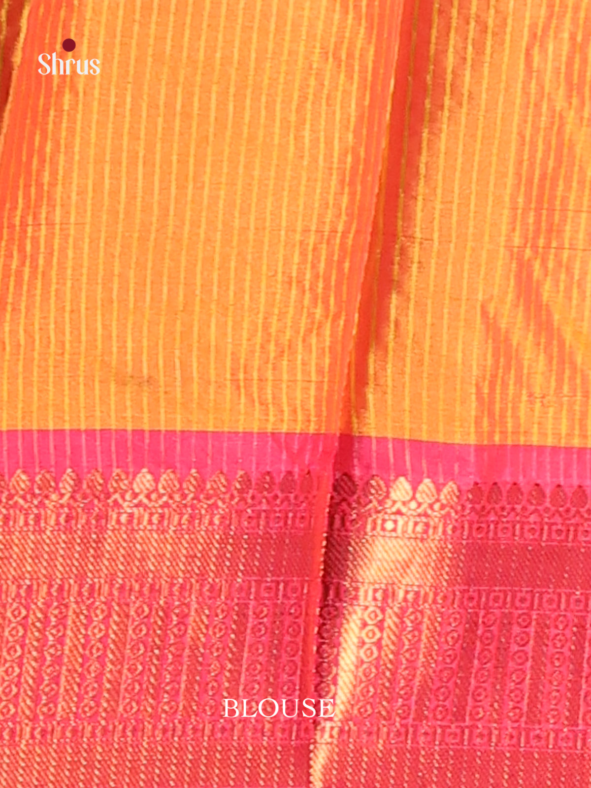 Orangish Pink & Pink- Semi Pochampally Saree - Shop on Shrus.com