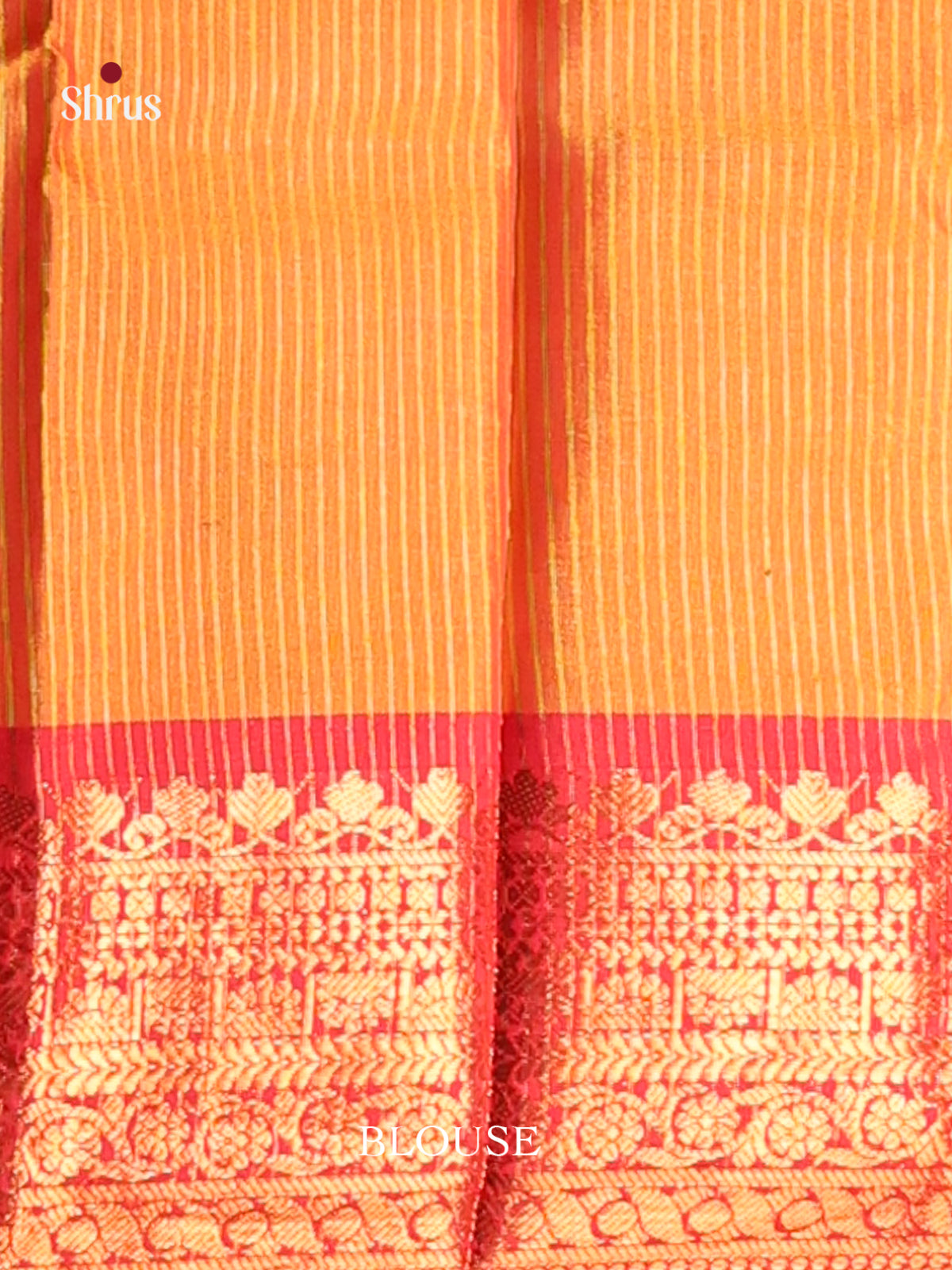 Yellow & Red - Semi Pochampally Saree - Shop on Shrus.com