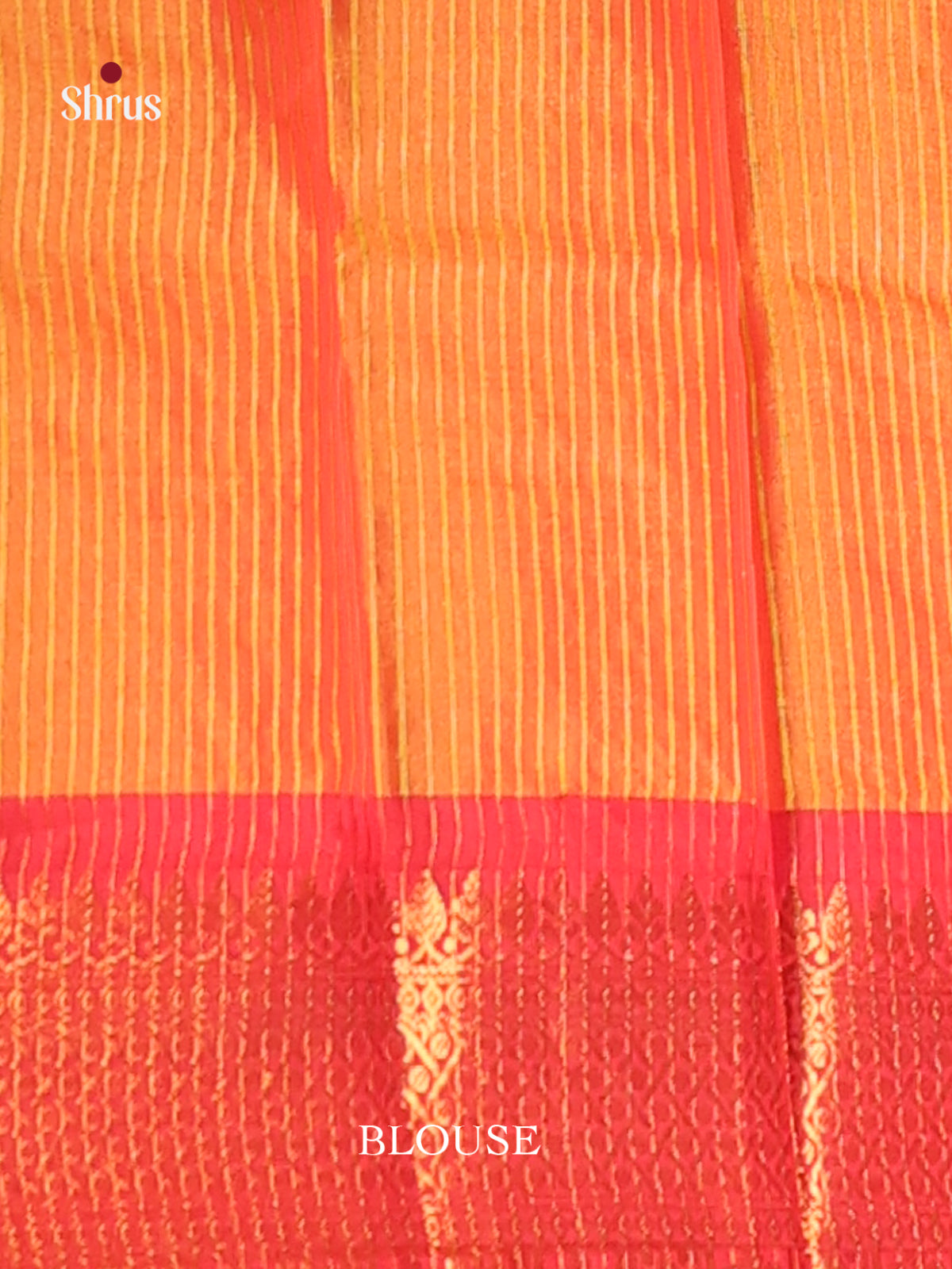 Light Green & Orange - Semi Pochampally Saree - Shop on Shrus.com