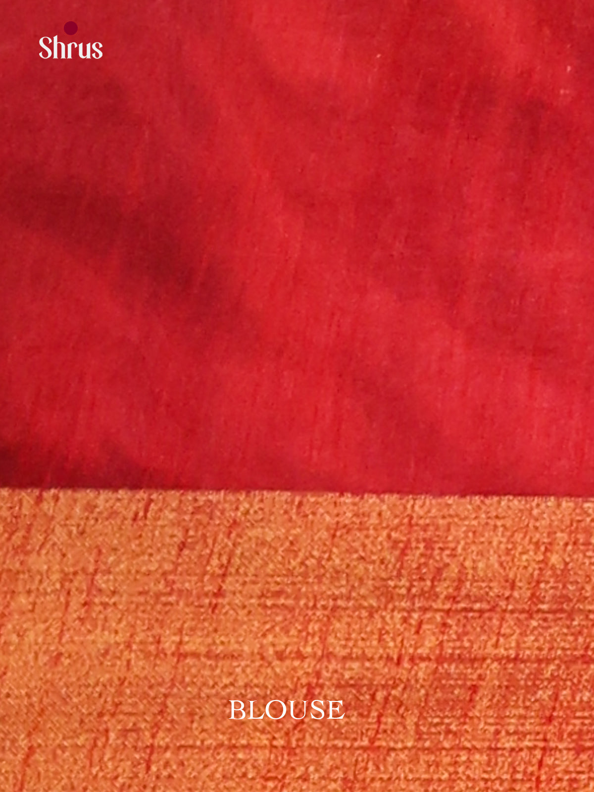 Blue & Red - Semi Rawsilk Saree
