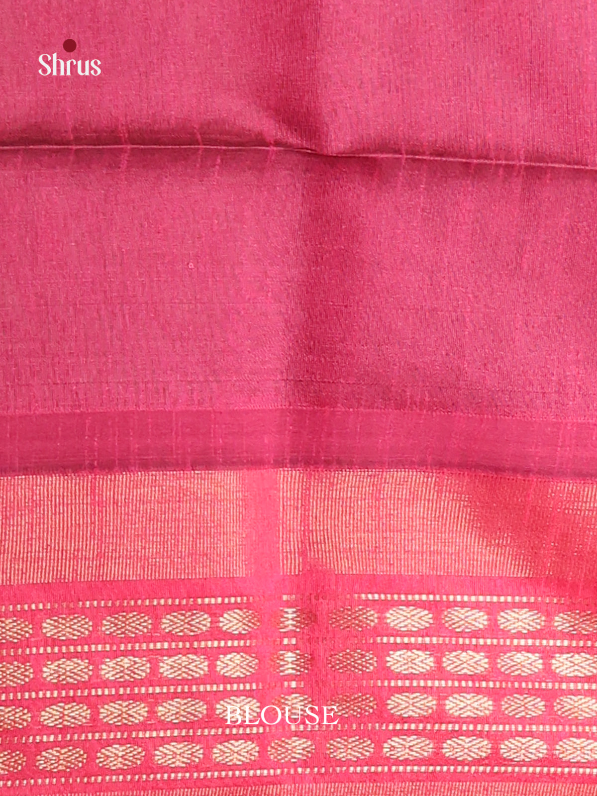 Blue & Pink - Semi Rawsilk Saree