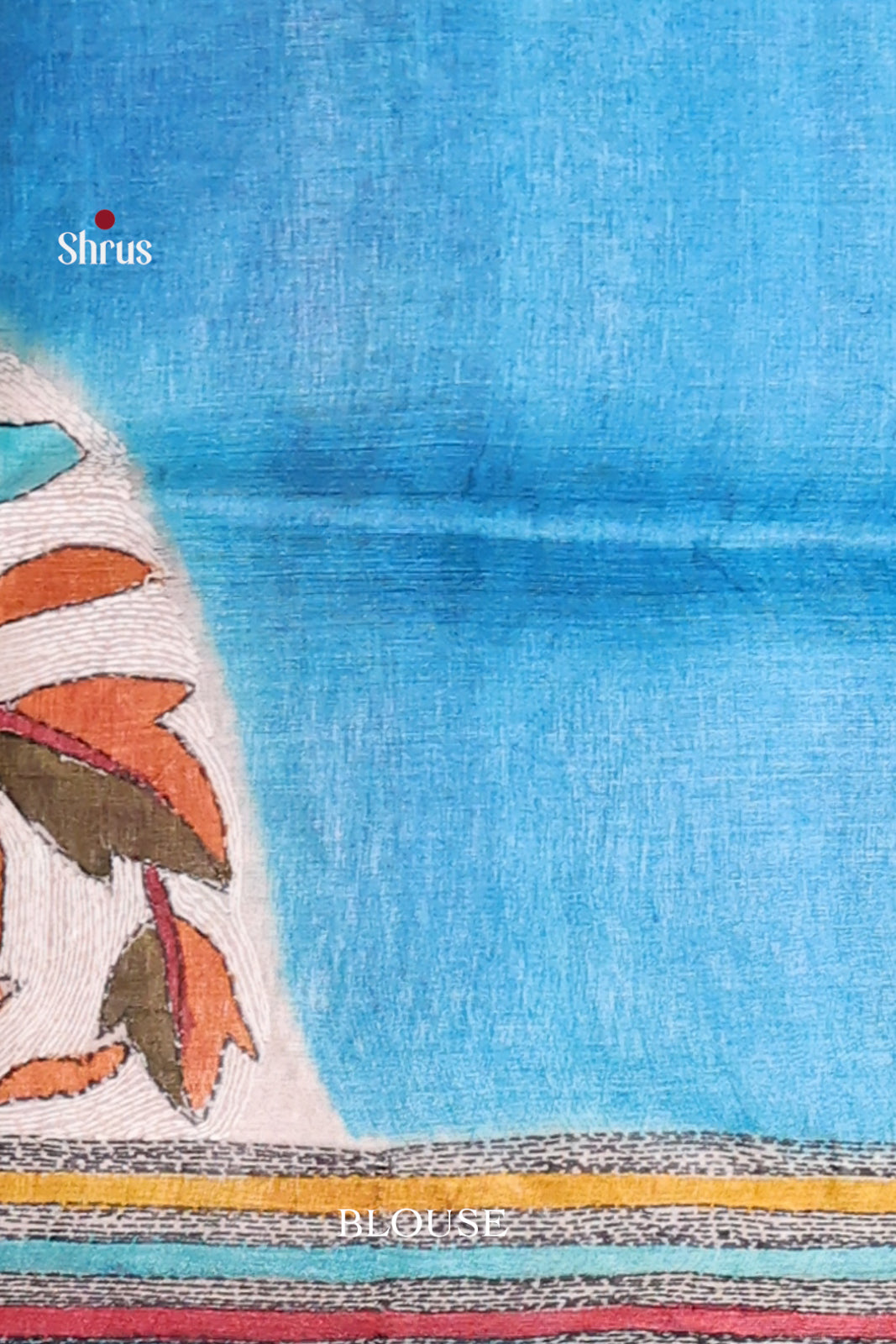 Red & Blue - Tussar Saree