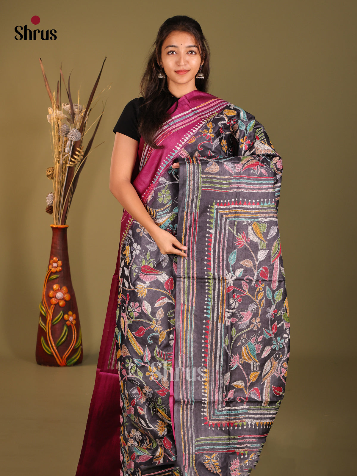 DHS11509 - Tussar Saree - Shop on Shrus.com