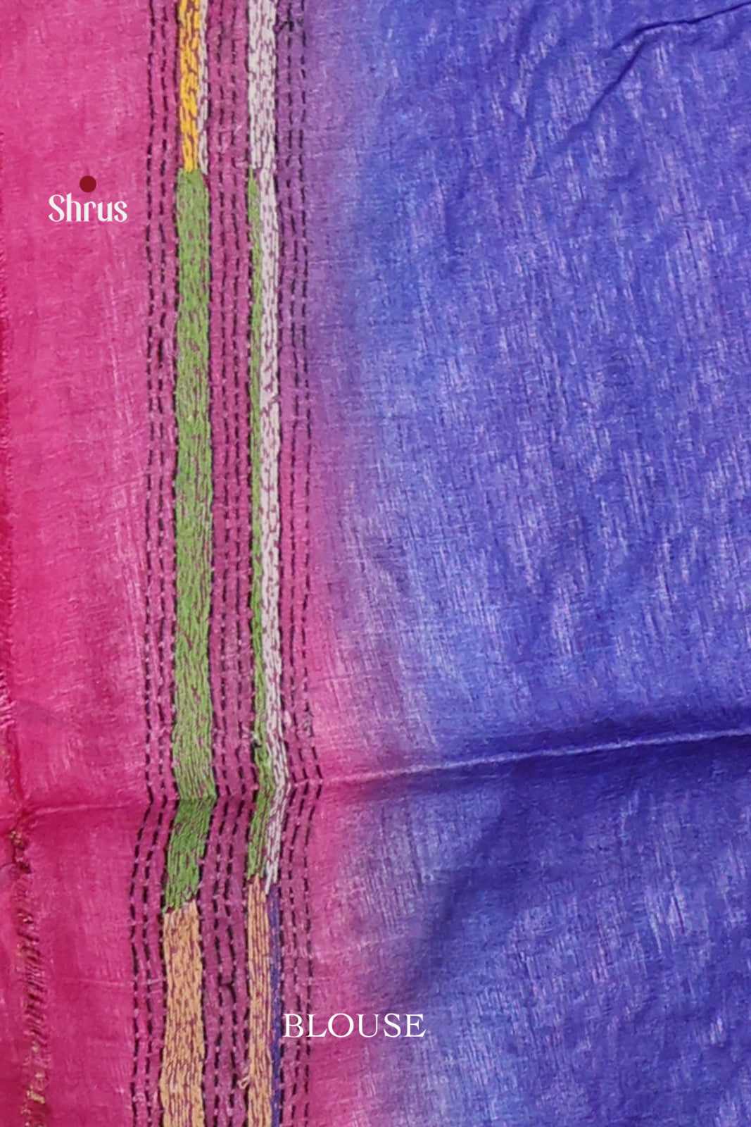 Vibrant Purple & Pink Tussar Silk Saree with Multicolor Floral Pallu - Shop on Shrus.com