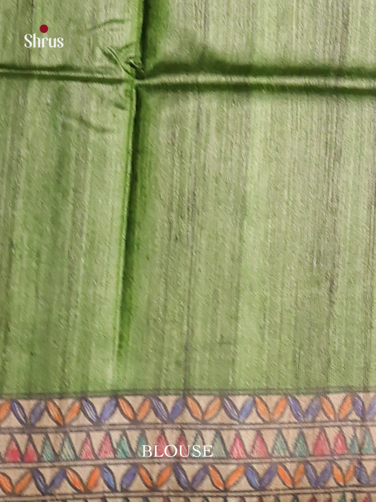 Textured Green Hand-Painted Tussar Silk Saree - Shop on Shrus.com