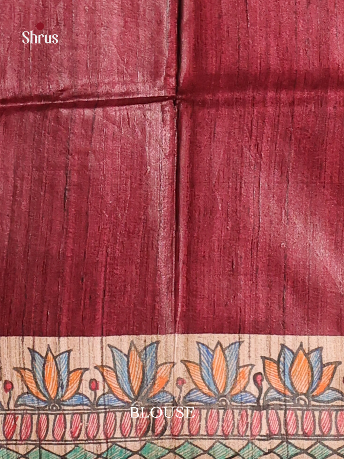 Classy Maroon Tussar Silk Saree with Beige Pallu and Traditional Motifs - Shop on Shrus.com