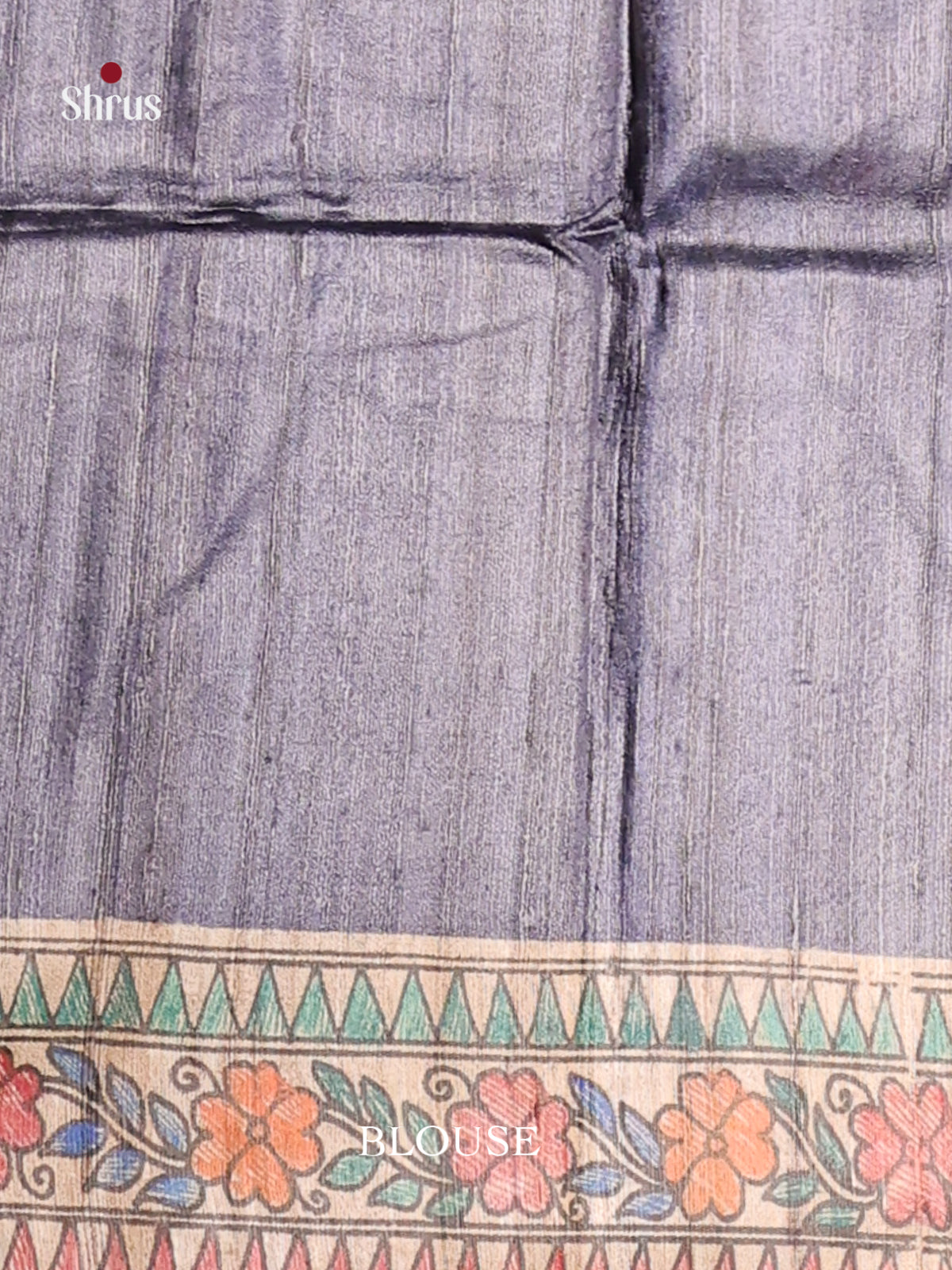 Graceful Grey Tussar Silk Saree with Multicolor Pallu - Shop on Shrus.com