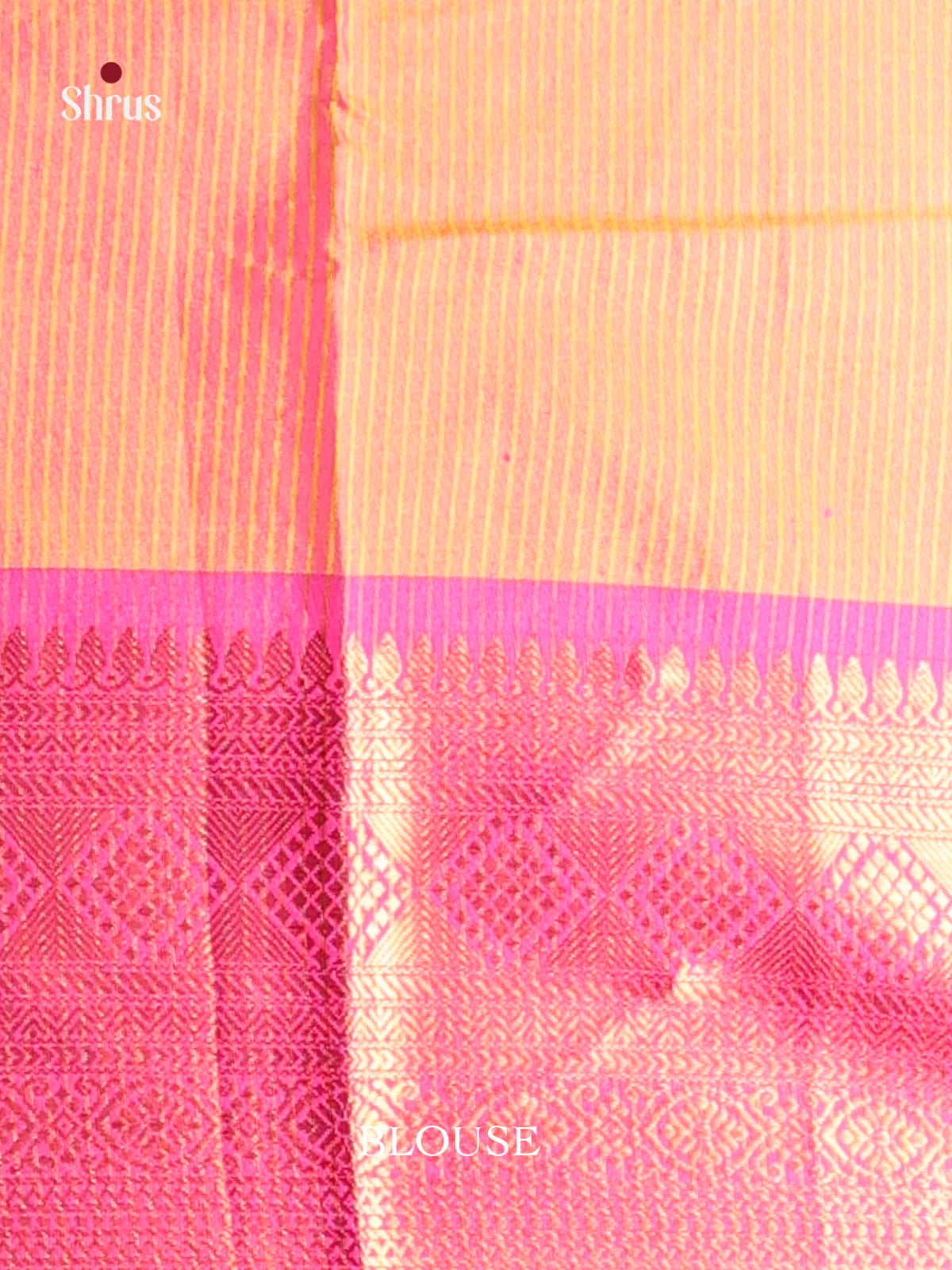 Orange & Pink - Semi Pochampally Saree - Shop on Shrus.com