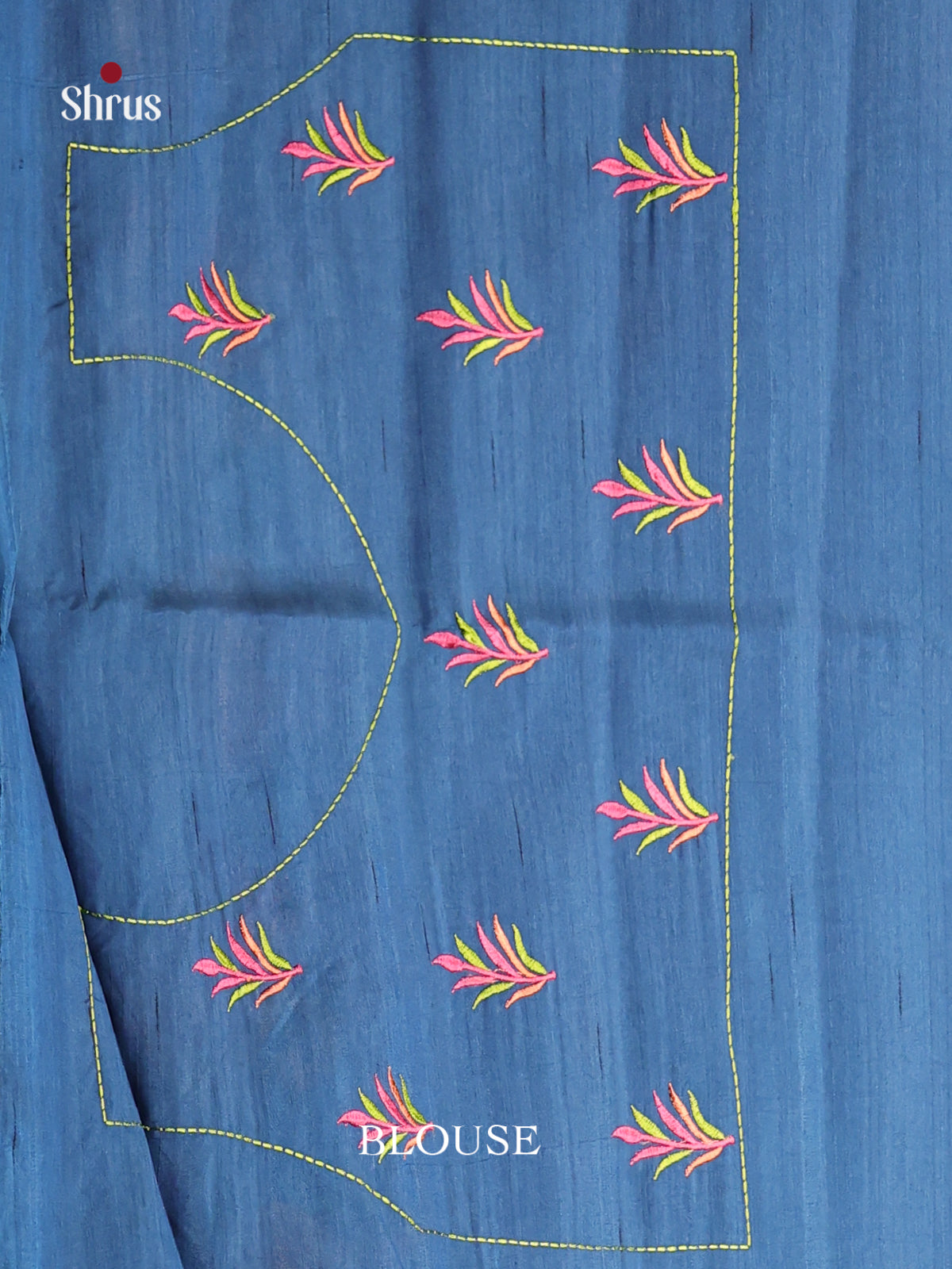 Blue - Semi Rawsilk Saree