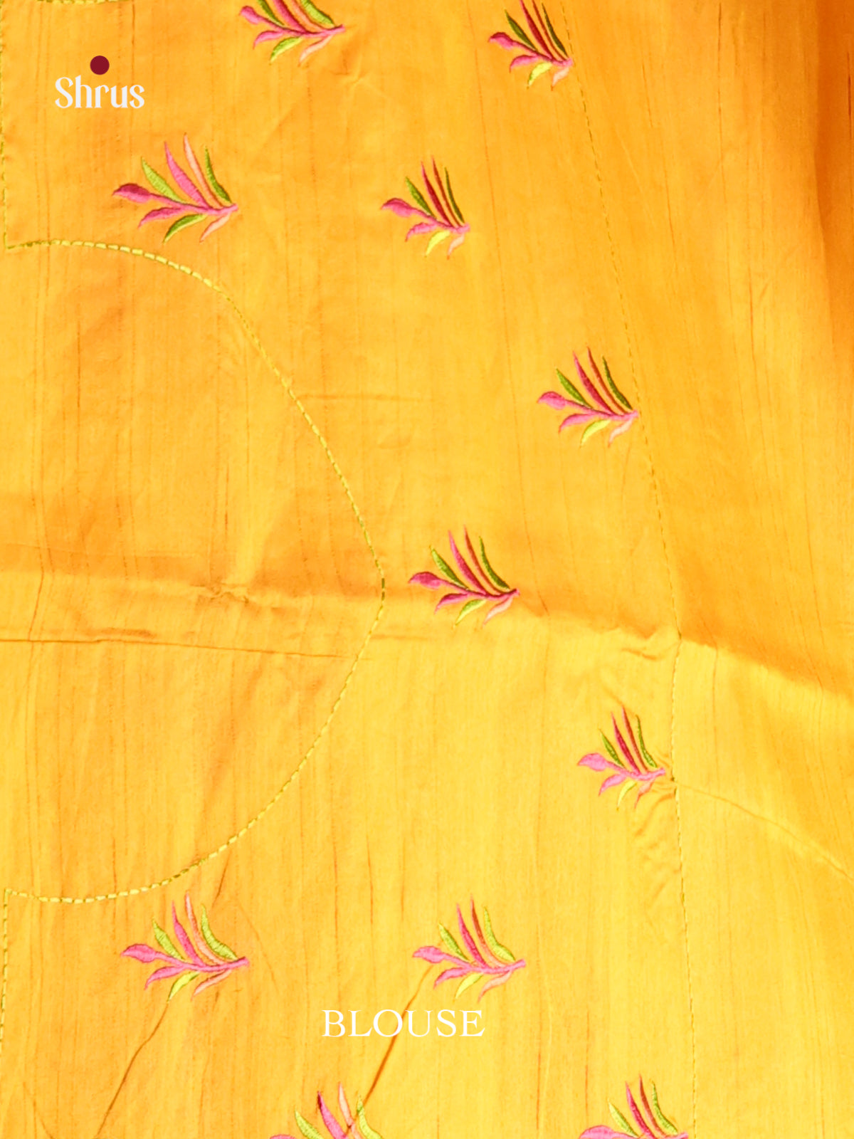 Yellow - Semi Rawsilk Saree - Shop on Shrus.com