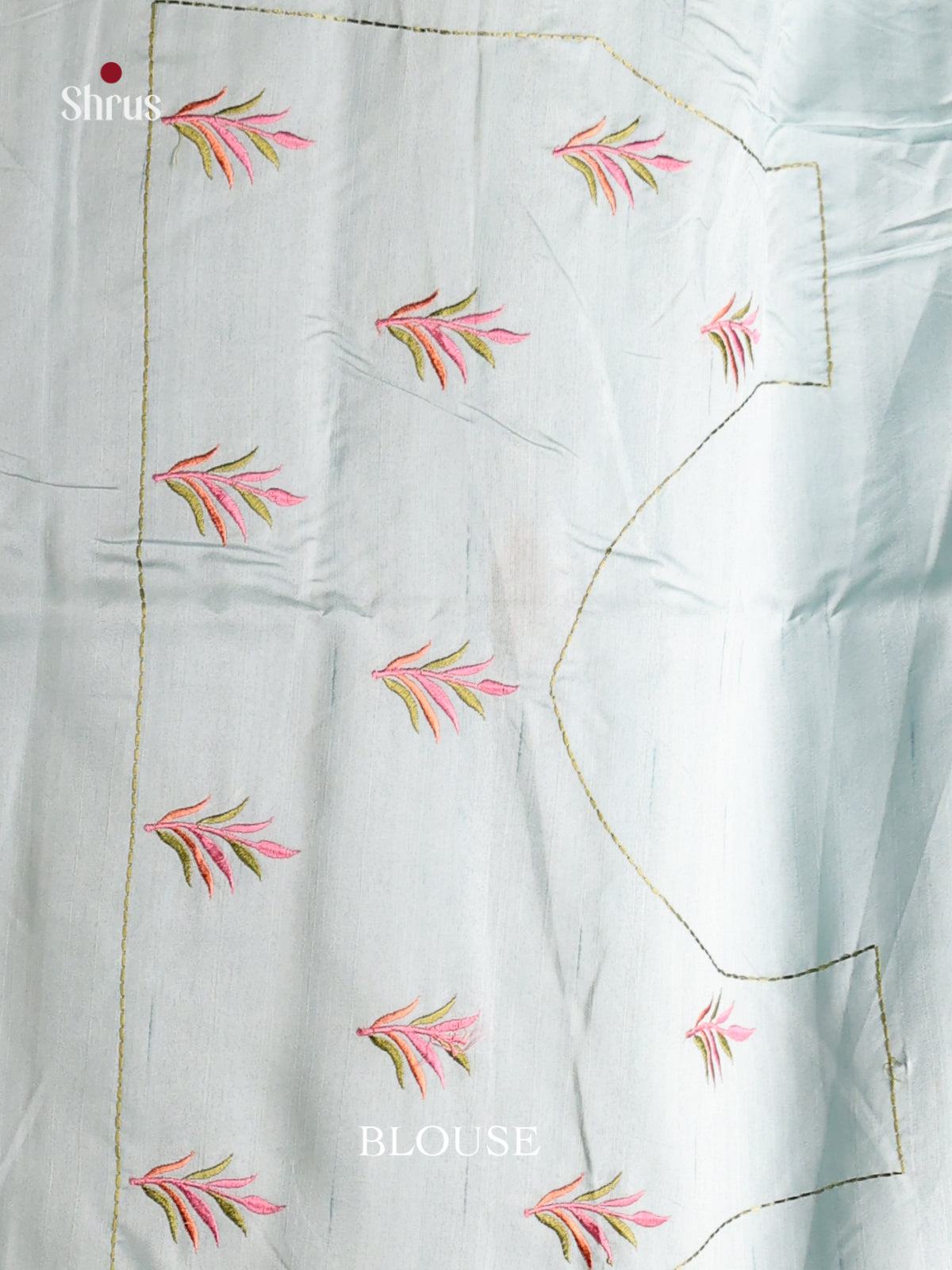 Light Blue - Semi Rawsilk Saree - Shop on Shrus.com