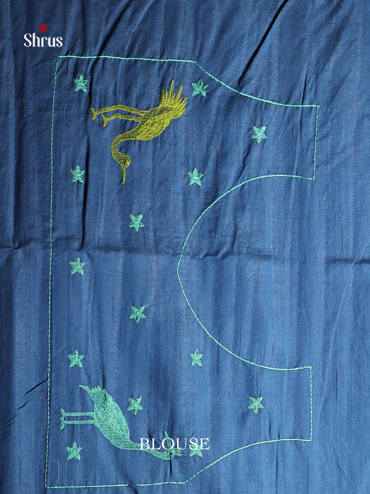 Blue - Semi Rawsilk Saree