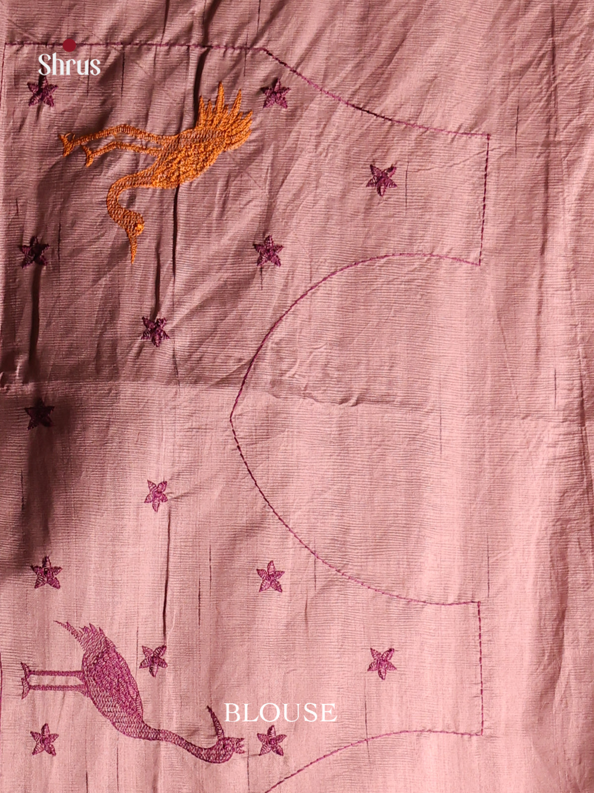 Dusty Brown - Semi Rawsilk Saree - Shop on Shrus.com