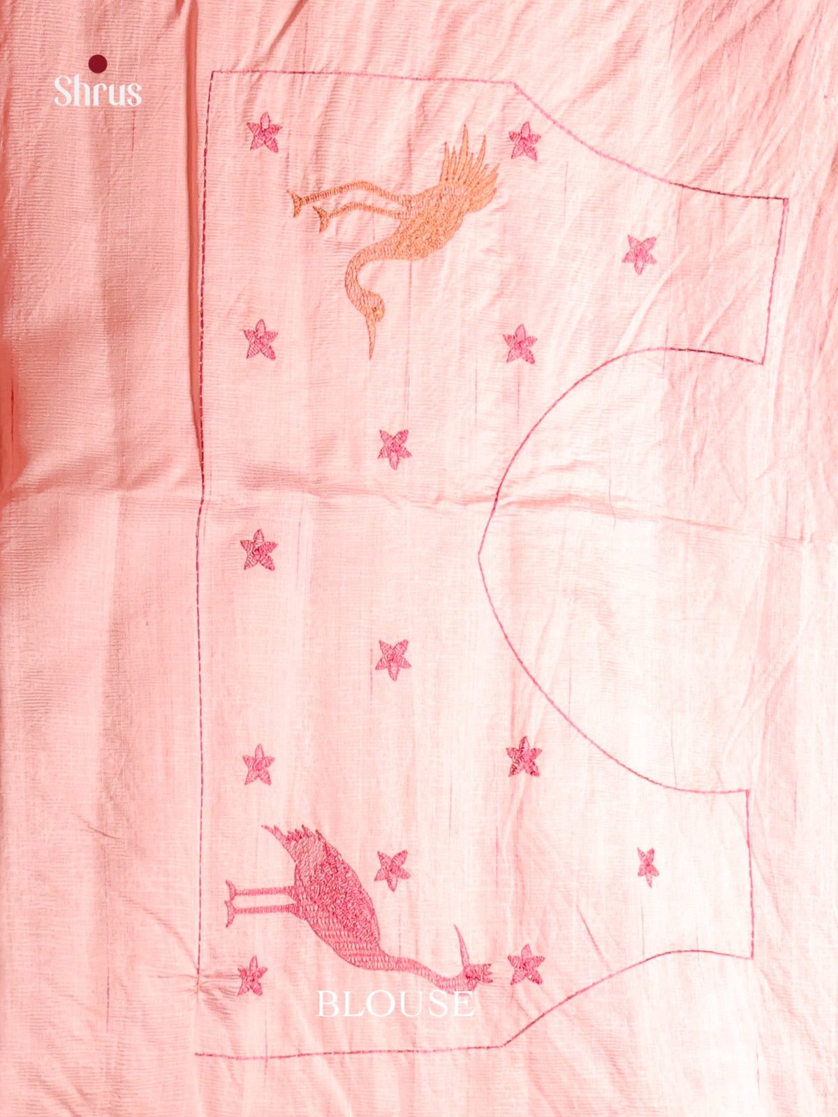 Pink - Semi Rawsilk Saree