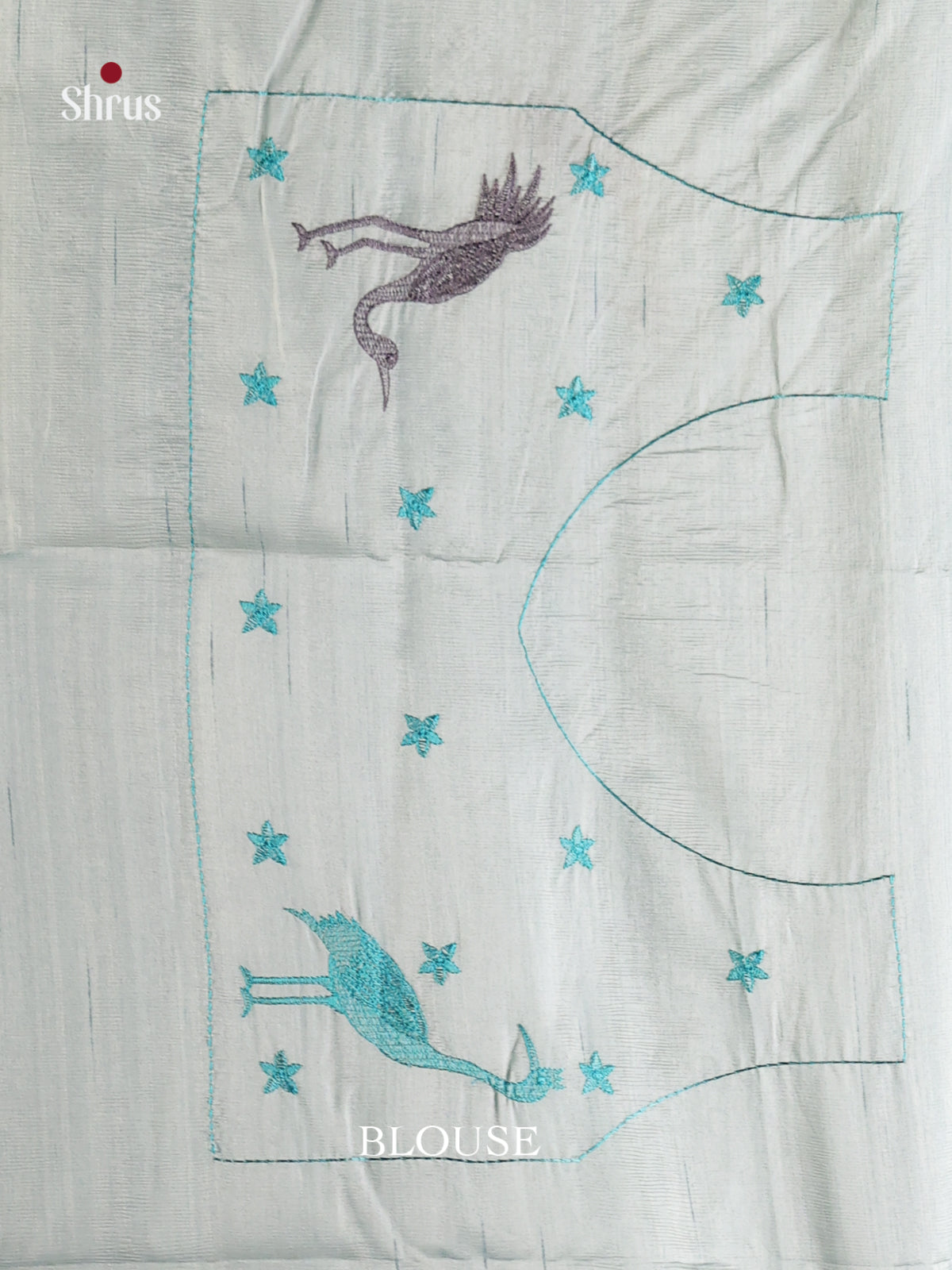 Light Blue - Semi Rawsilk Saree