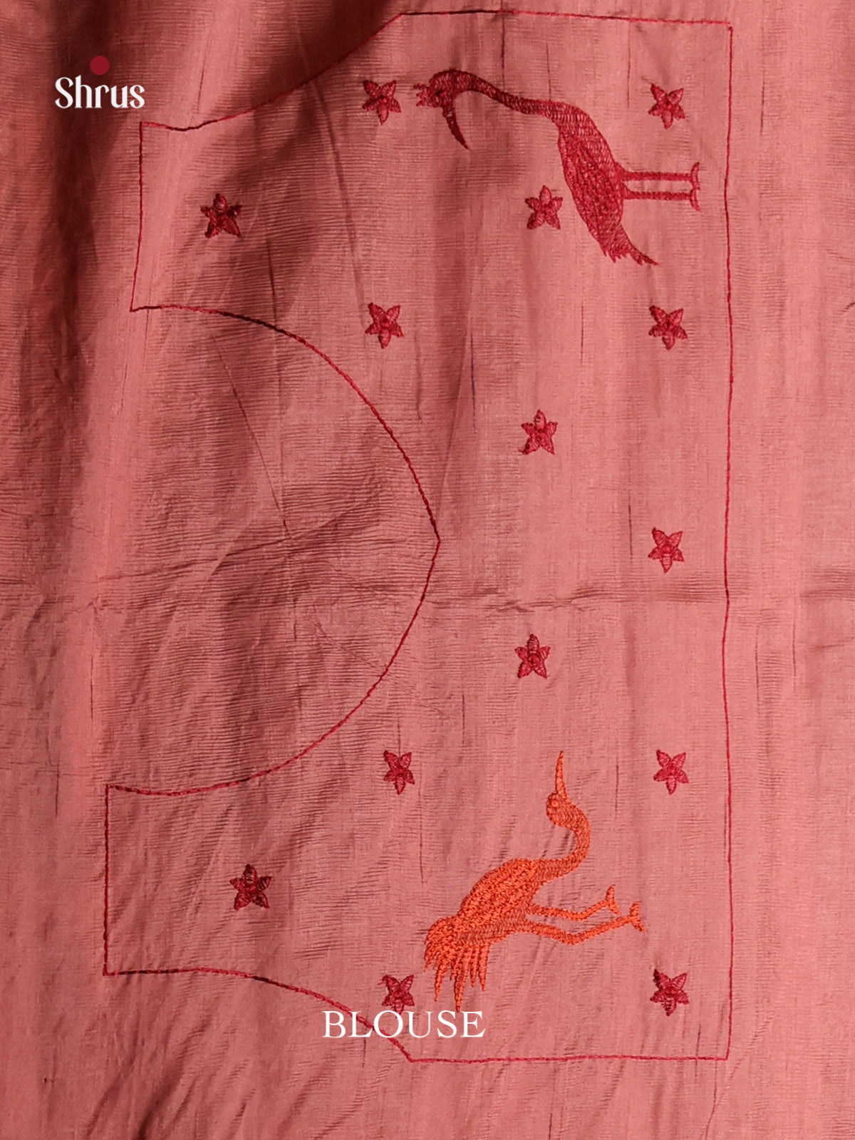 Dusty Pink - Semi Rawsilk Saree - Shop on Shrus.com