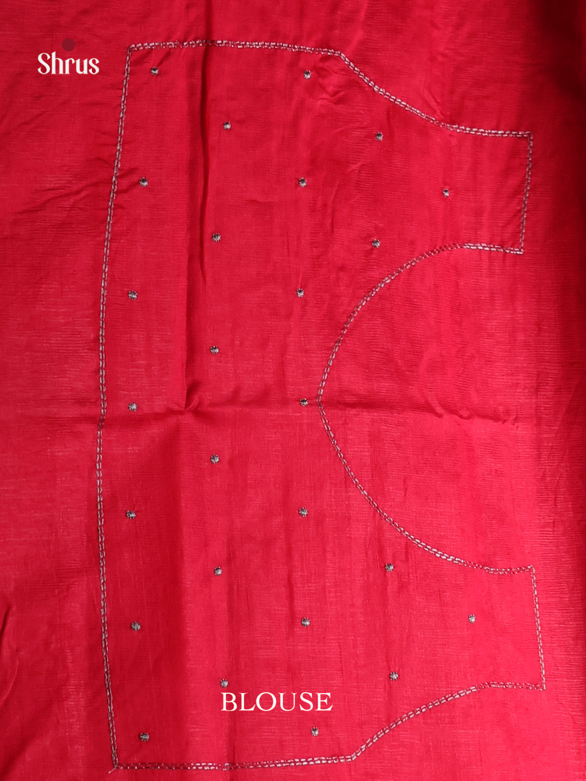 Red - Semi Rawsilk Saree - Shop on Shrus.com