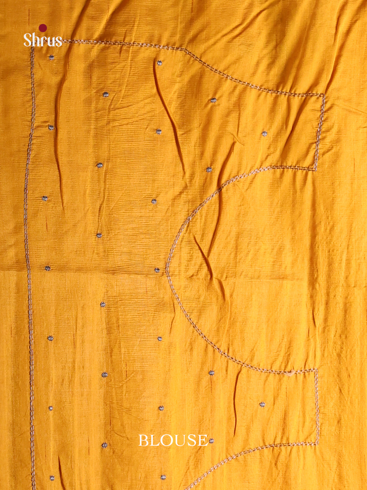 Mustard - Semi Rawsilk Saree - Shop on Shrus.com