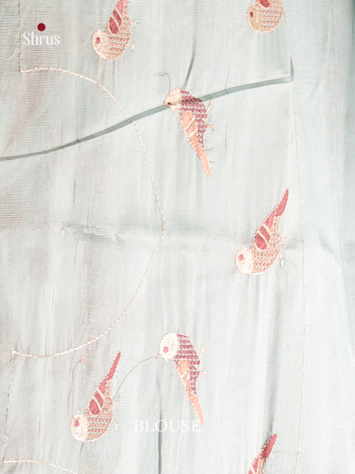 Light Blue - Semi Rawsilk Saree - Shop on Shrus.com