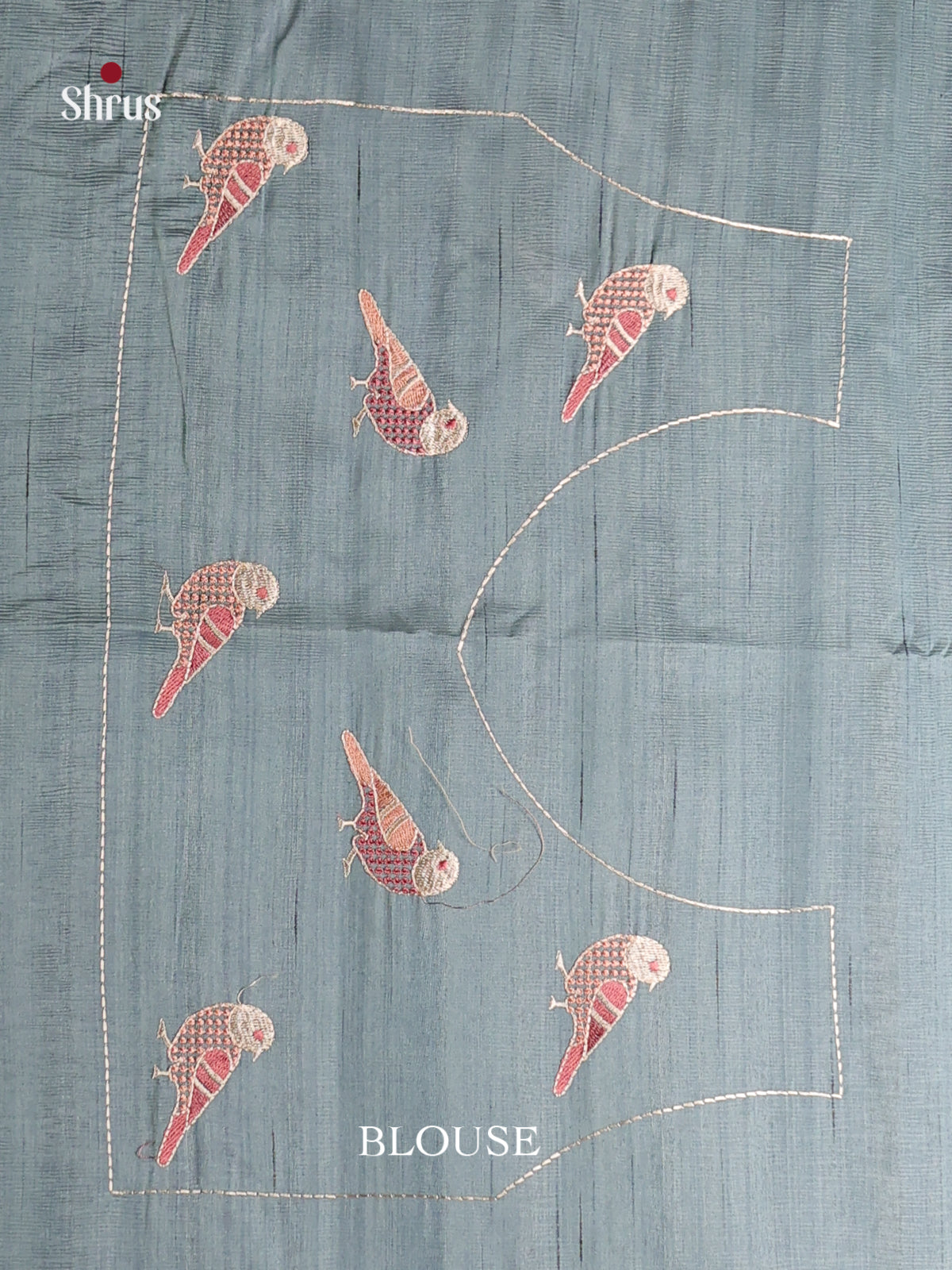 Grey - Semi Rawsilk Saree - Shop on Shrus.com