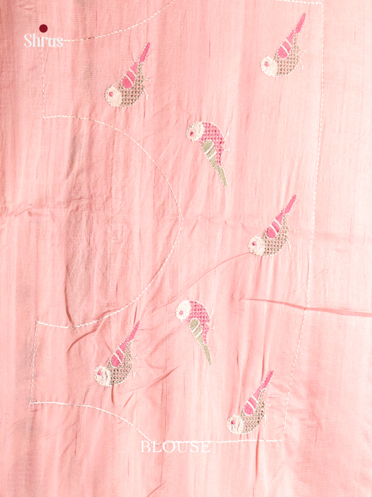 Pink - Semi Rawsilk Saree - Shop on Shrus.com