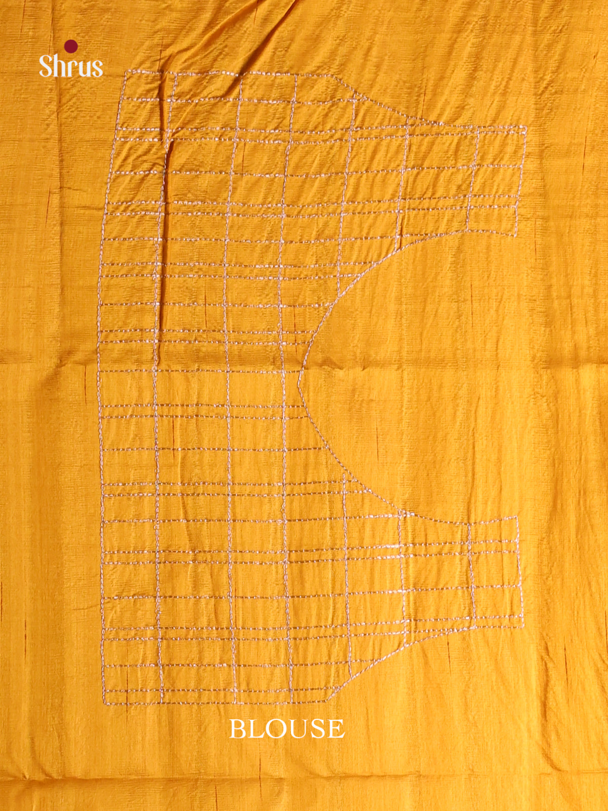 Mustard- Semi Rawsilk Saree - Shop on Shrus.com