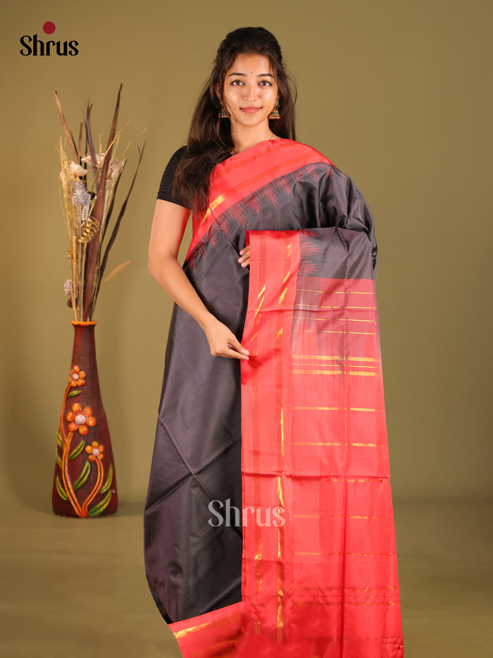 Orange Vaazhai Naar (Banana Pith) Saree with Small