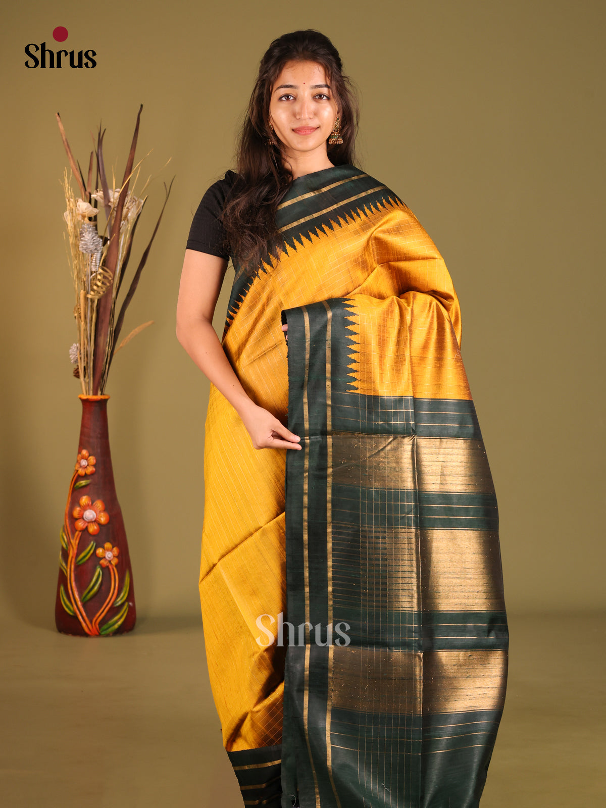 DHS12206 - Raw Silk Saree - Shop on Shrus.com