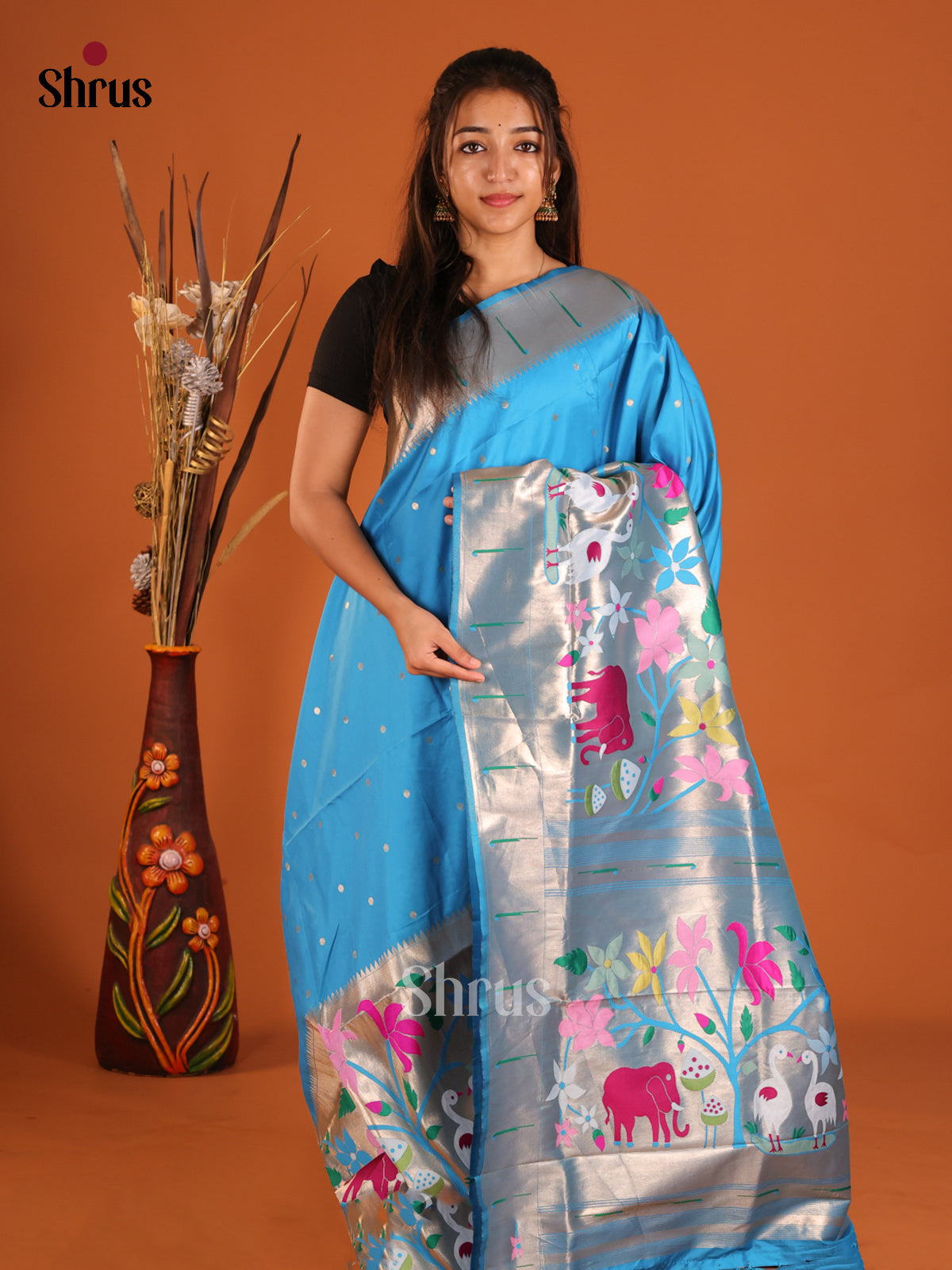 DHS12225 - Semi Paithani Saree