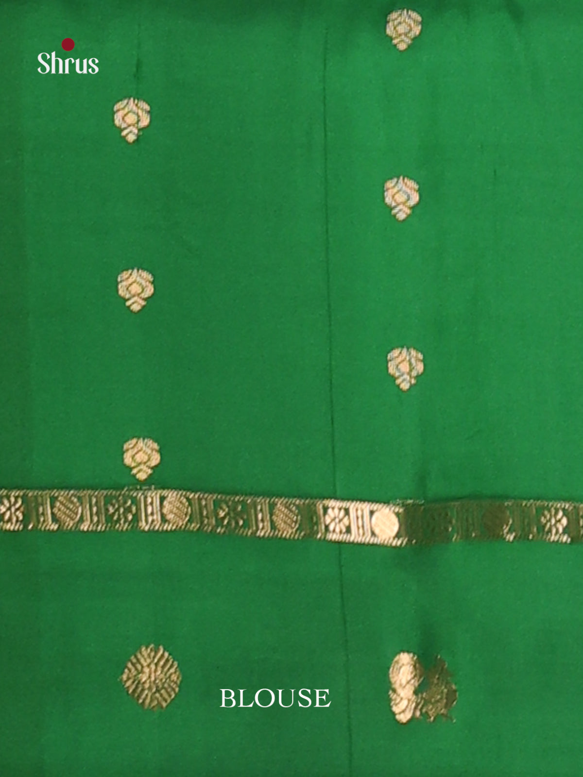Maroon & Green Soft Silk Saree with zari buttas - Shop on Shrus.com