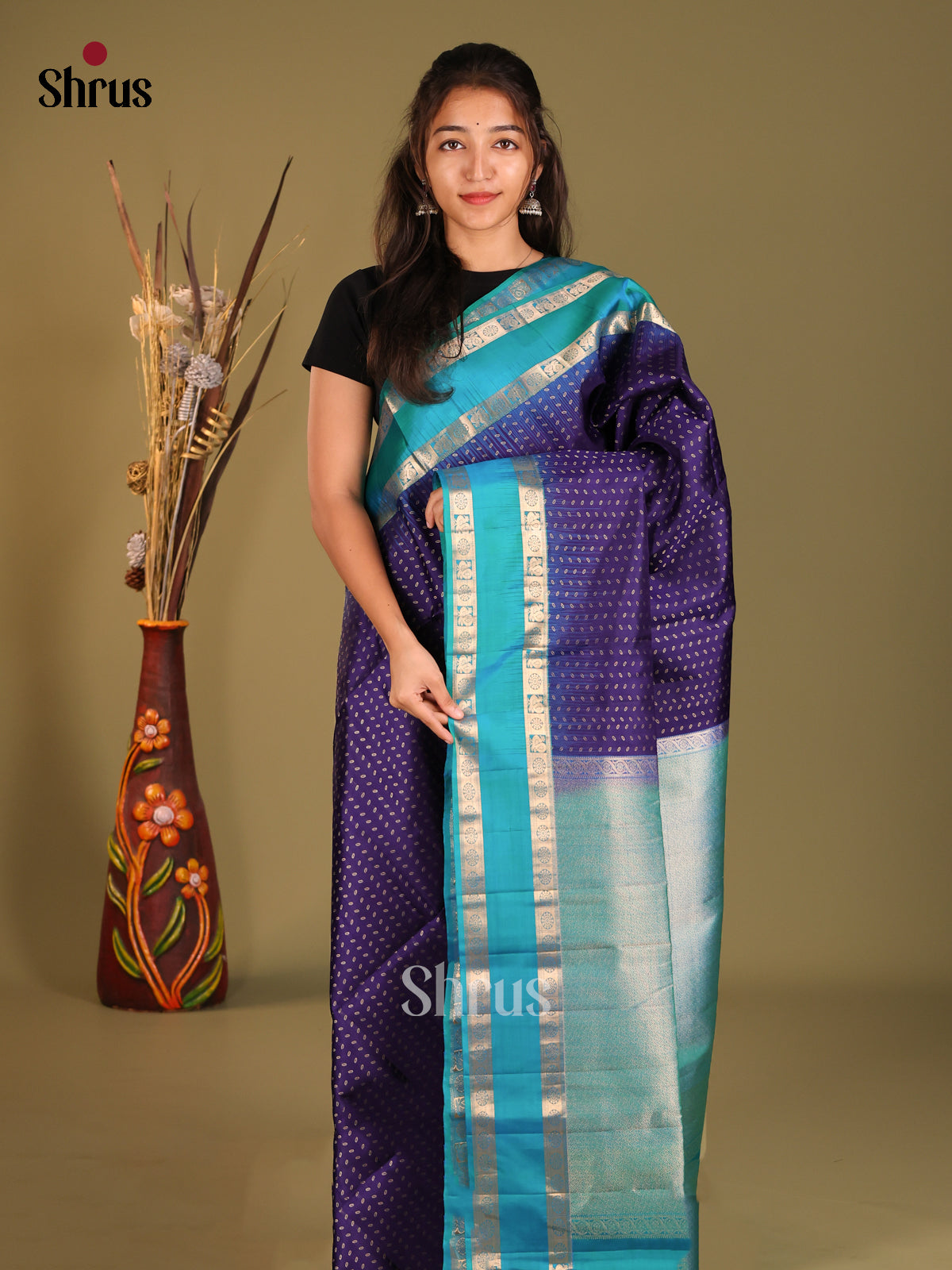 DHS12252-Soft Silk Saree - Shop on Shrus.com