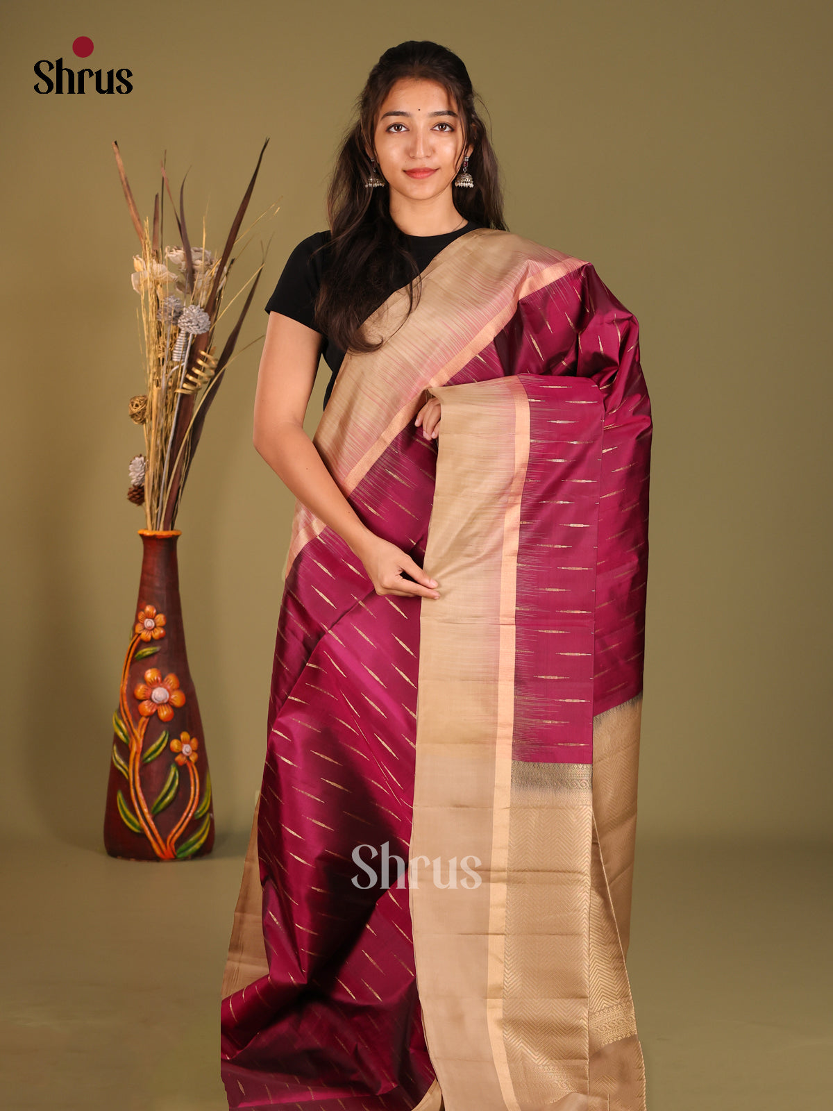 DHS12264-Soft Silk Saree - Shop on Shrus.com