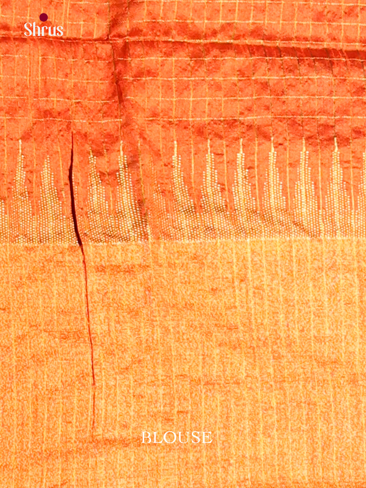 Maroon & Orange - Semi Rawsilk Saree - Shop on Shrus.com