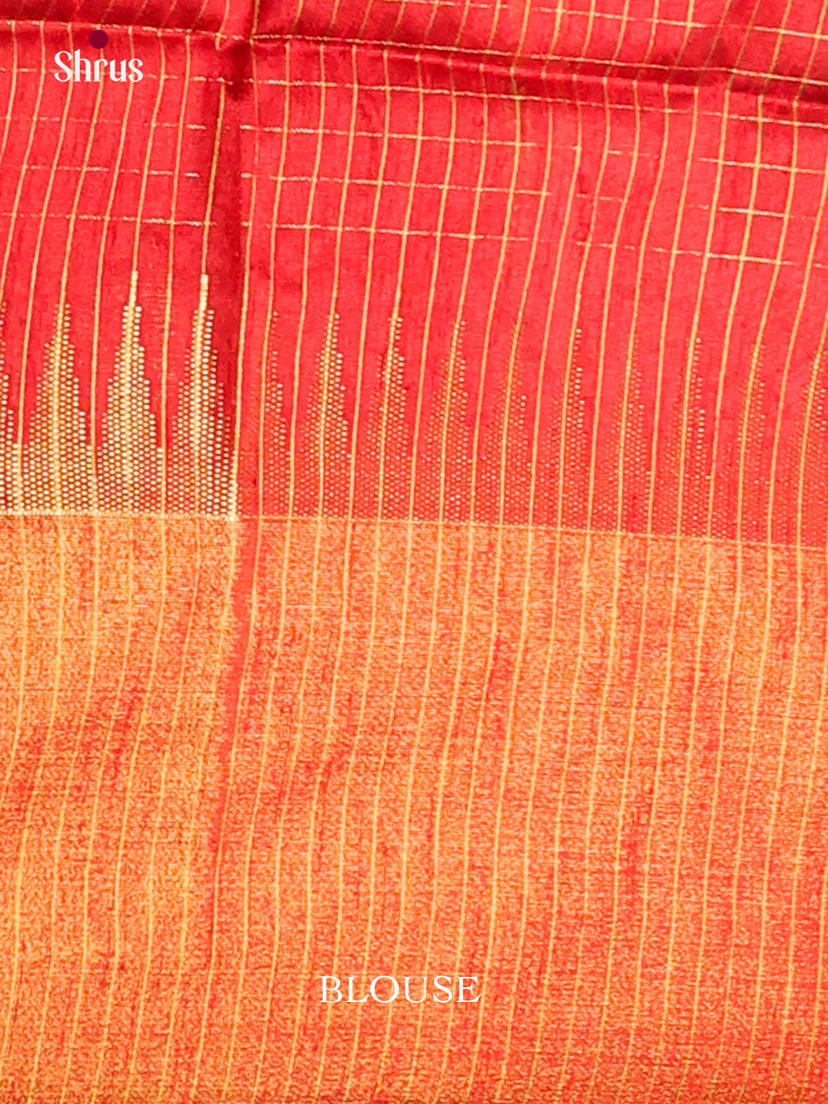 Brown & Red- Semi Rawsilk Saree