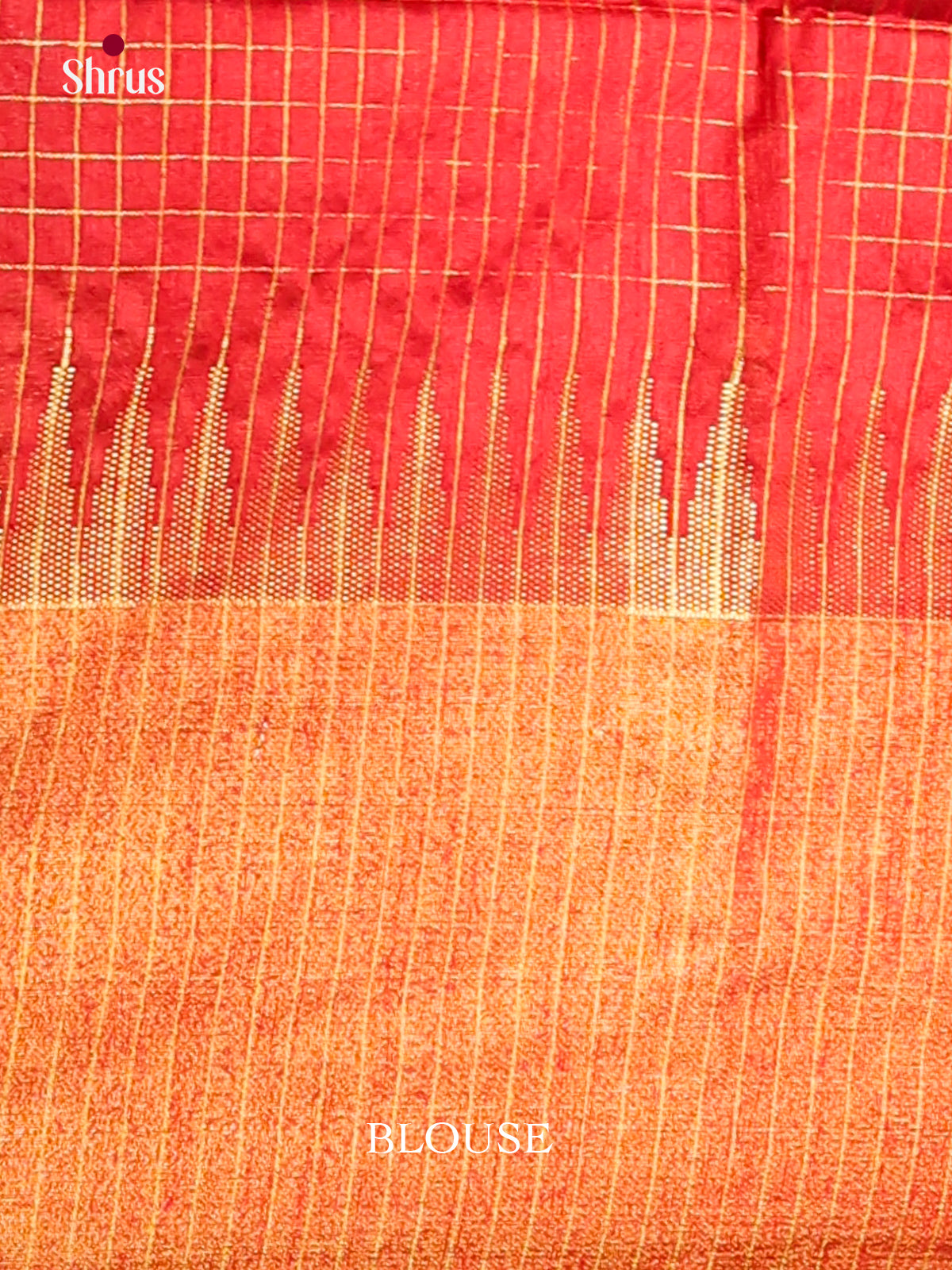 Green & Red - Semi Rawsilk Saree - Shop on Shrus.com