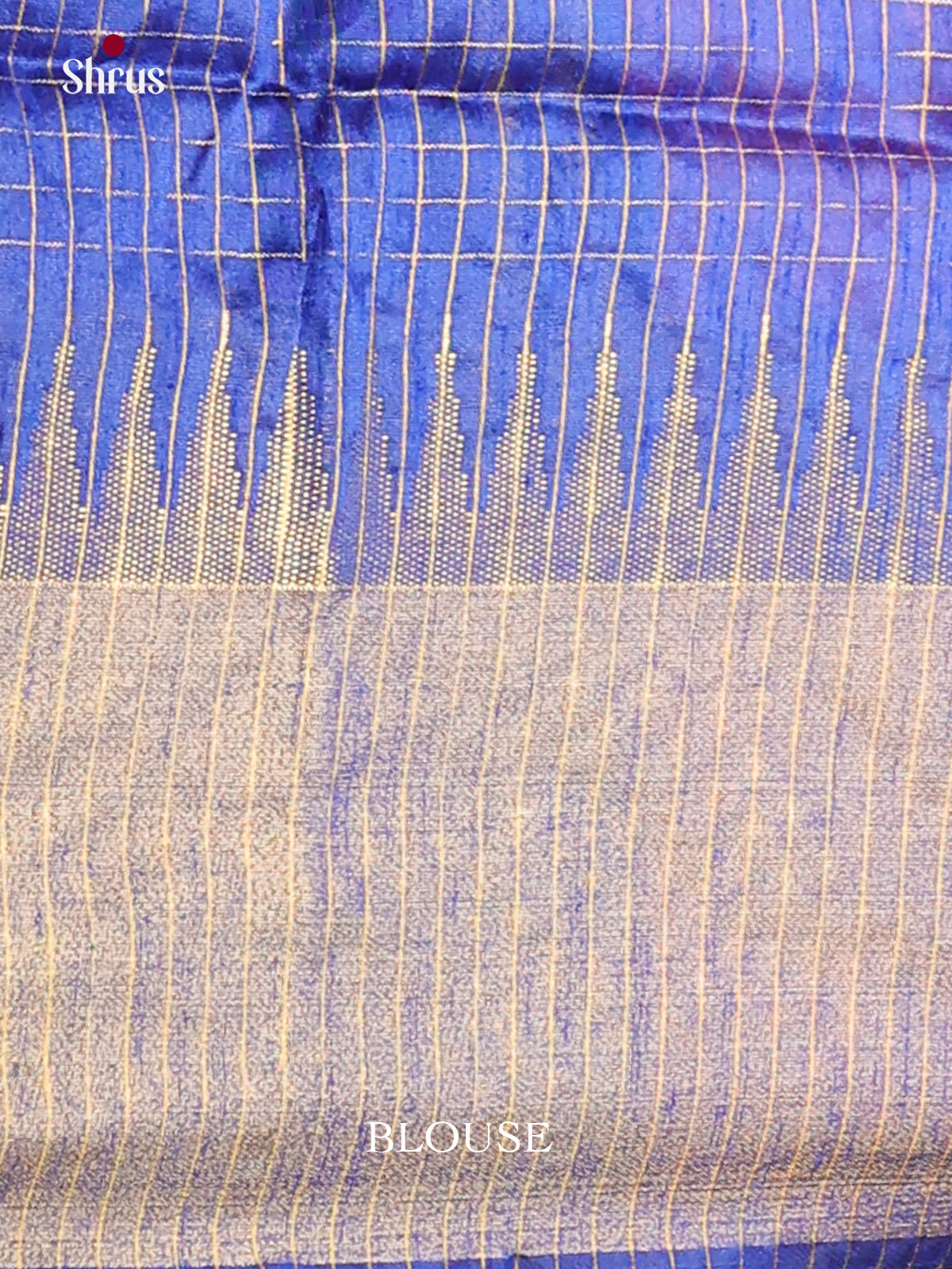 Pink & Blue- Semi Rawsilk Saree - Shop on Shrus.com