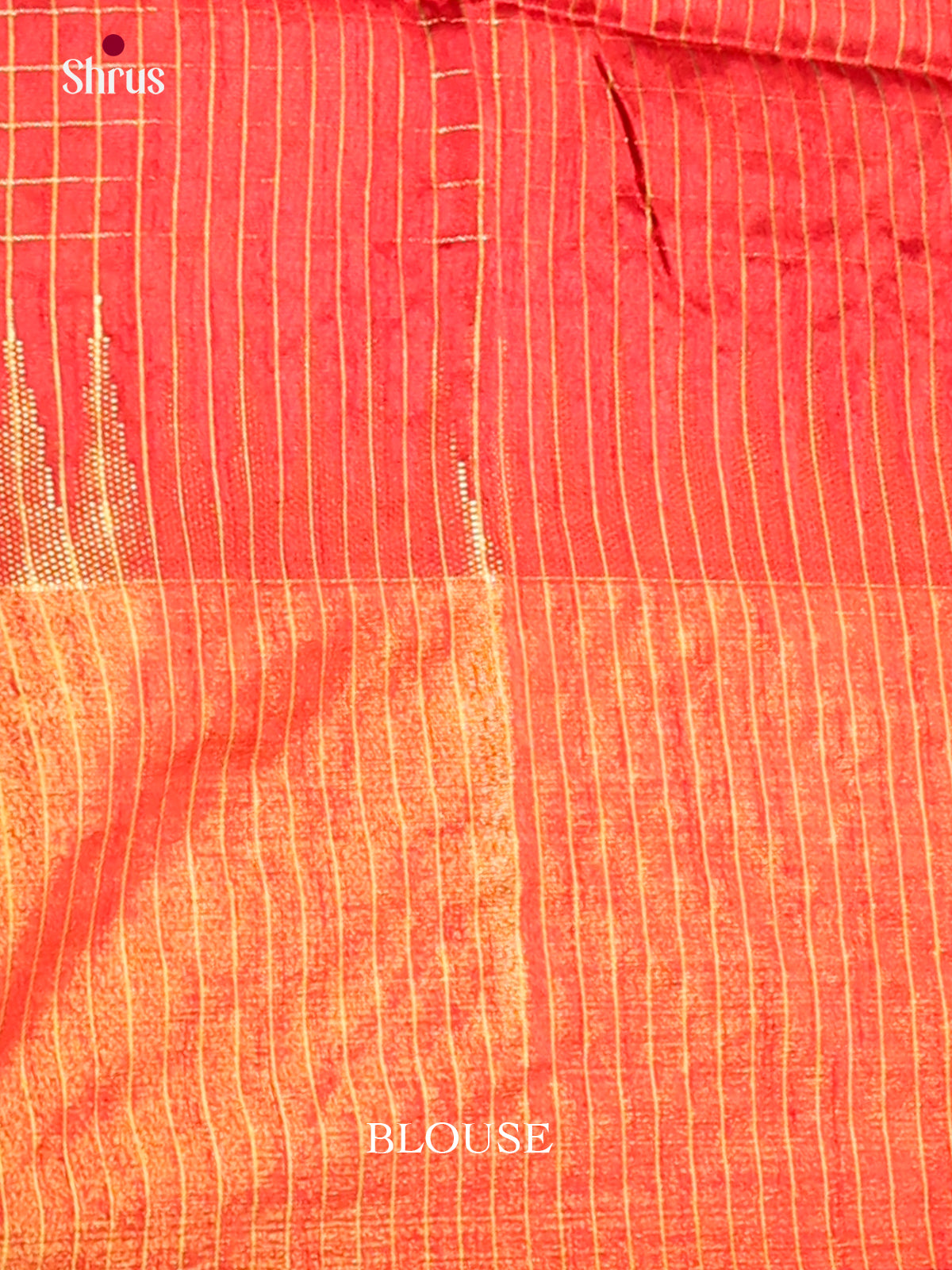 Grey Green & Red- Semi Rawsilk Saree - Shop on Shrus.com