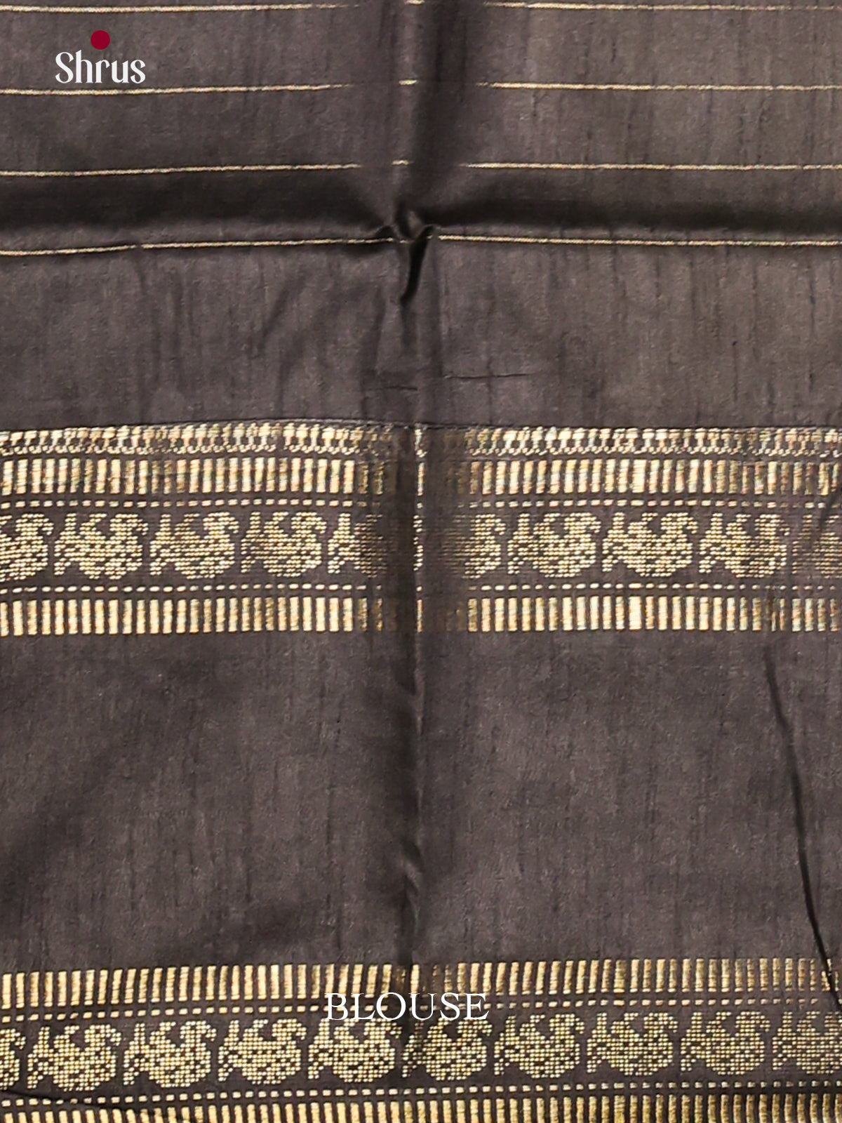 Light Green & Black - Semi Rawsilk Saree - Shop on Shrus.com