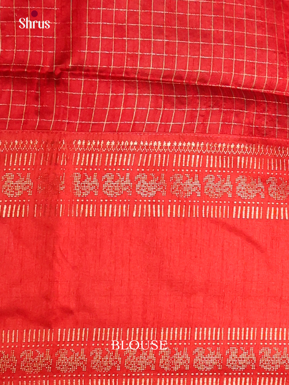 grey & red - Semi Rawsilk Saree - Shop on Shrus.com