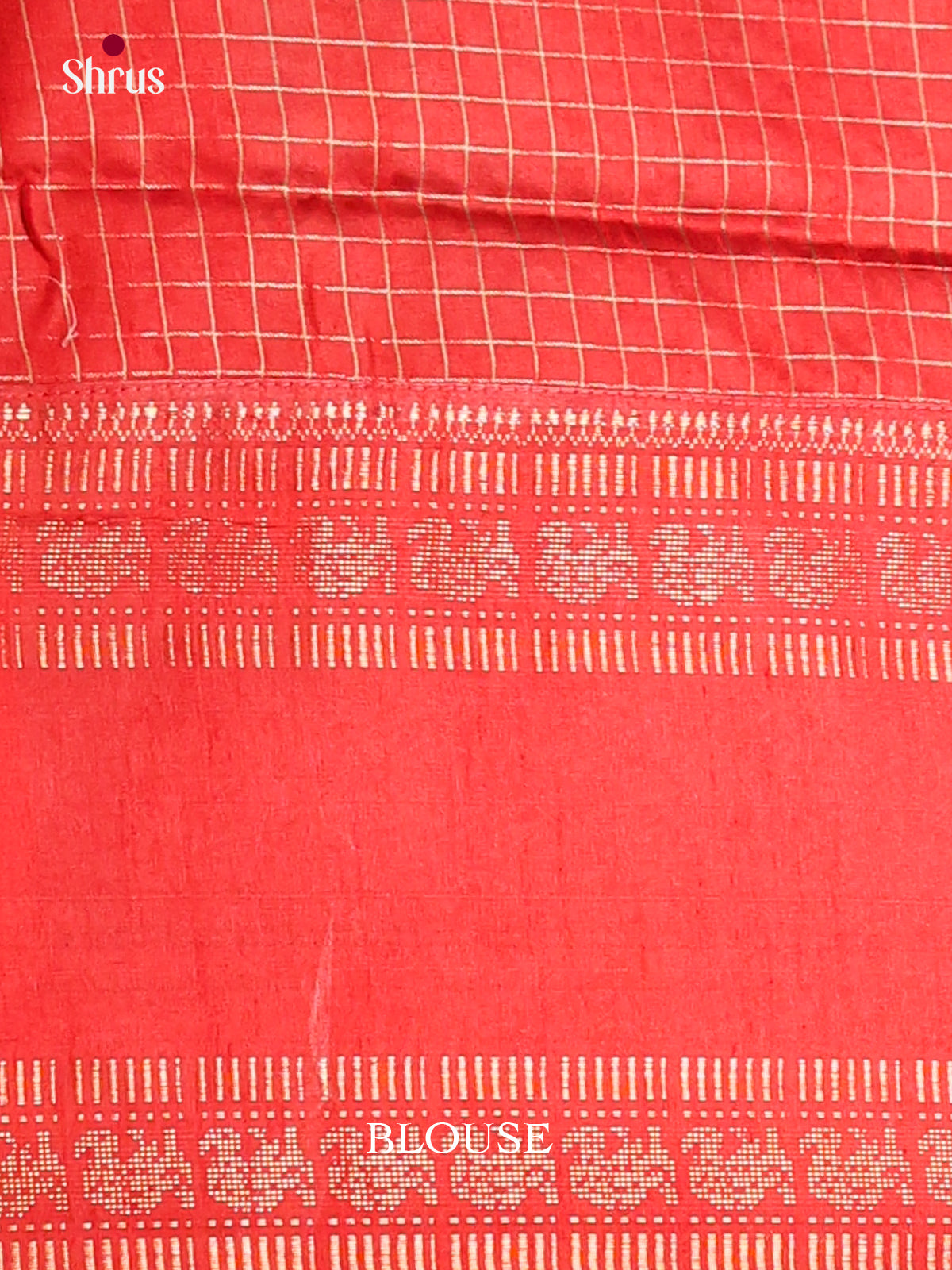 Grey & Red - Semi Rawsilk Saree - Shop on Shrus.com