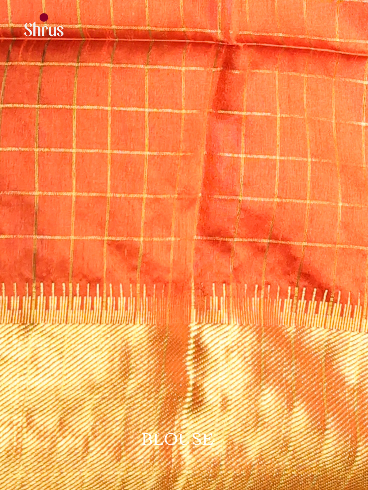 Maroon & Orange - Semi Rawsilk Saree - Shop on Shrus.com