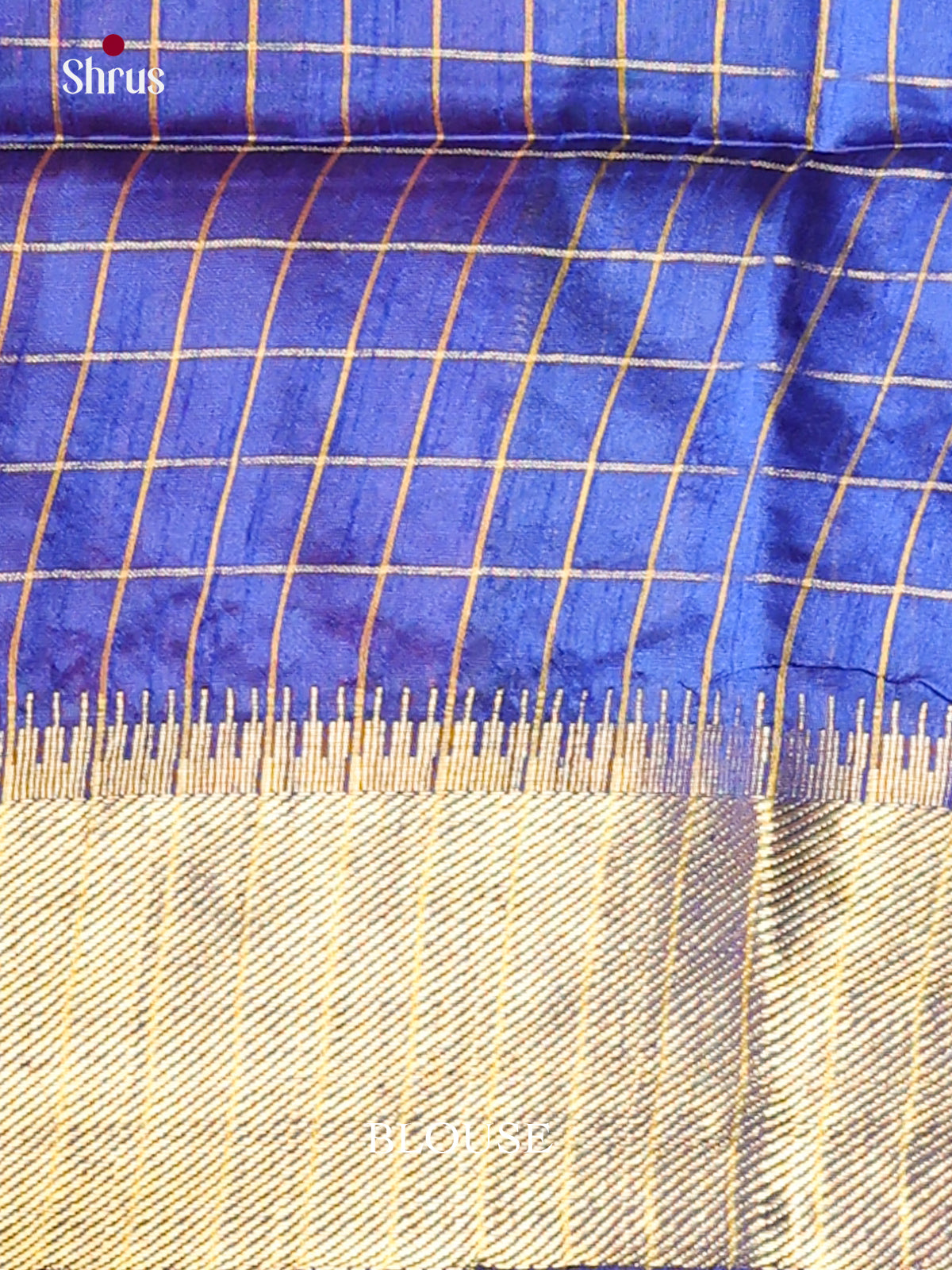 Pink & Blue - Semi Rawsilk Saree - Shop on Shrus.com