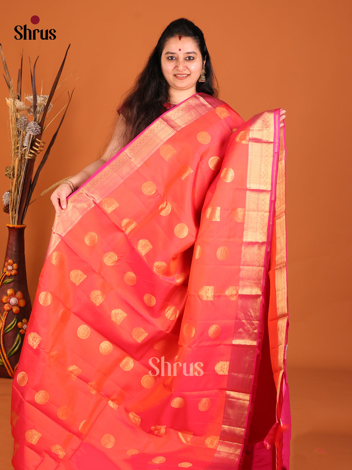 DHS13075 - Kanchipuram-halfpure Saree - Shop on Shrus.com