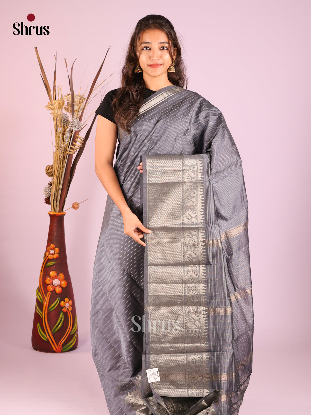 Grey(Single Tone)- Mangalagiri silkcotton Saree