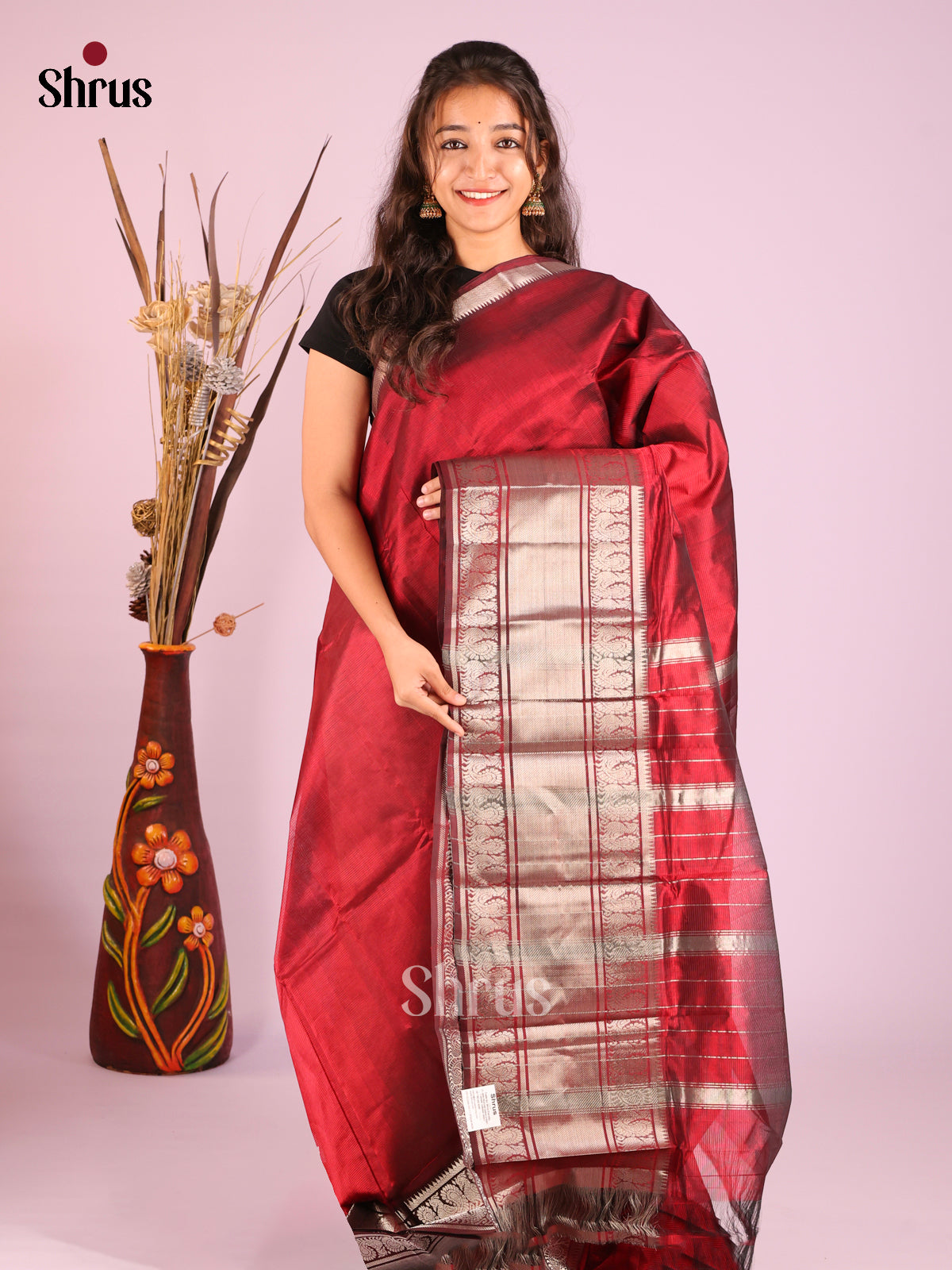 DHS13095 - Mangalagiri silkcotton Saree - Shop on Shrus.com